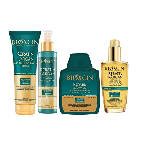 مجموعة بيوكسين بالكيراتين والأرغان لإصلاح الشعر | Bioxcin