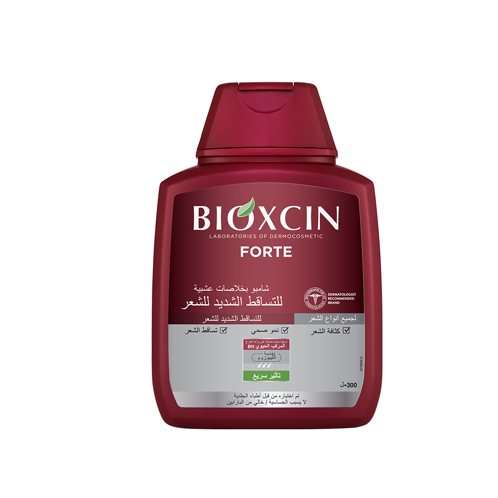 Bioxcin| بيوكسين فورت شامبو- شامبو بخلاصات عشبية للتساقط الشديد للشعر300مل