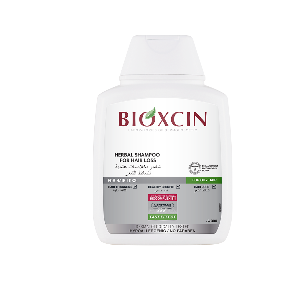 Bioxcin|بيوكسين شامبو - شامبو بخلاصات عشبية لتساقط الشعر -للشعر الدهني - 300مل