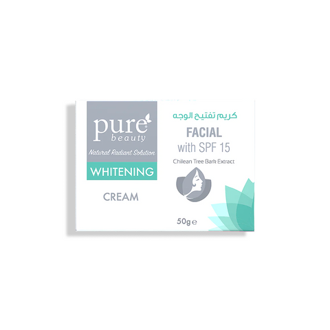 50g - كريم بيور بيوتي تفتيح الوجه مع واقي شمسي بعامل حماية 15 | Pure Beauty